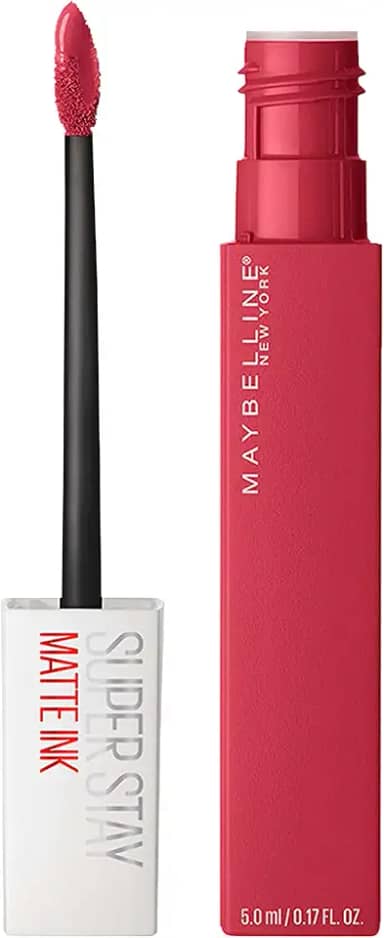 Maybelline SuperStay Matte Ink Batom Líquido Matte Longa Duração 16H com Aplicador Preciso, Não Transfere e Cor Intensa, Acabamento Matte Confortável, Cor 80 Ruler Rosa Avermelhado, 5ml