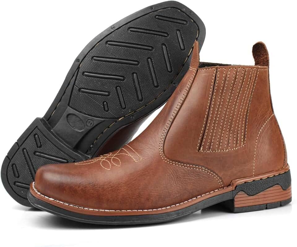 botina masculina estilo texana em couro legitimo bota rodeio country
