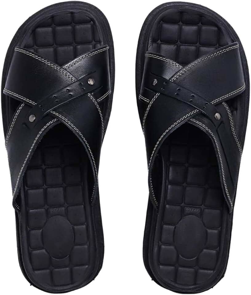 Chinelo Ortopédico Anatômico Anti Stress Masculino Couro