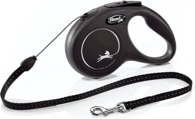 FLEXI Nova guia retrátil clássica para cães (cordão), ergonômica, durável e sem emaranhados para cães de até 11,8 kg, 4,9 m, pequena, preta