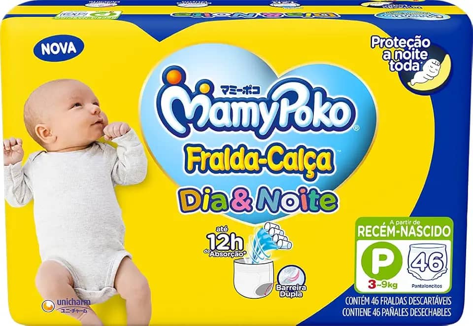 MamyPoko Fralda-Calça Dia & Noite P 46 Unidades