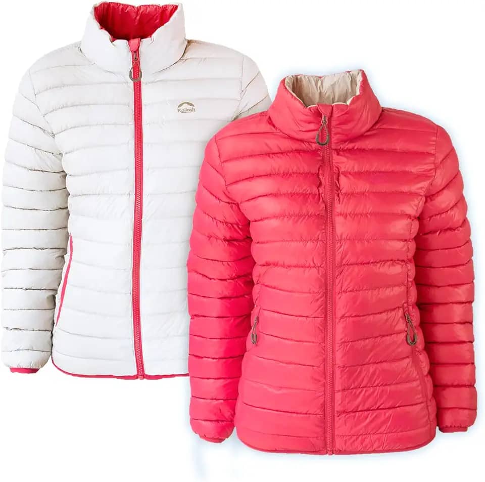 Jaqueta Puffer Dupla Face Pluma Ganso Feminina Kailash