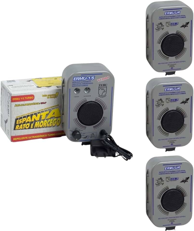 REPELENTE MORCEGO ULTRASONICO SONORO ZEBU + 3 EMISSORES