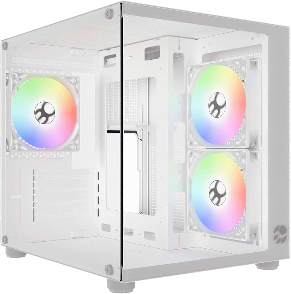 GABINETE GAMER BG-064 PURE PRO COM 3 FANS RGB - BRANCO (Branco)