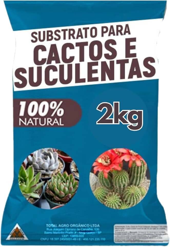 Substrato Profissional 100% Natural para Cactos e Suculentas - Pacote 2kg