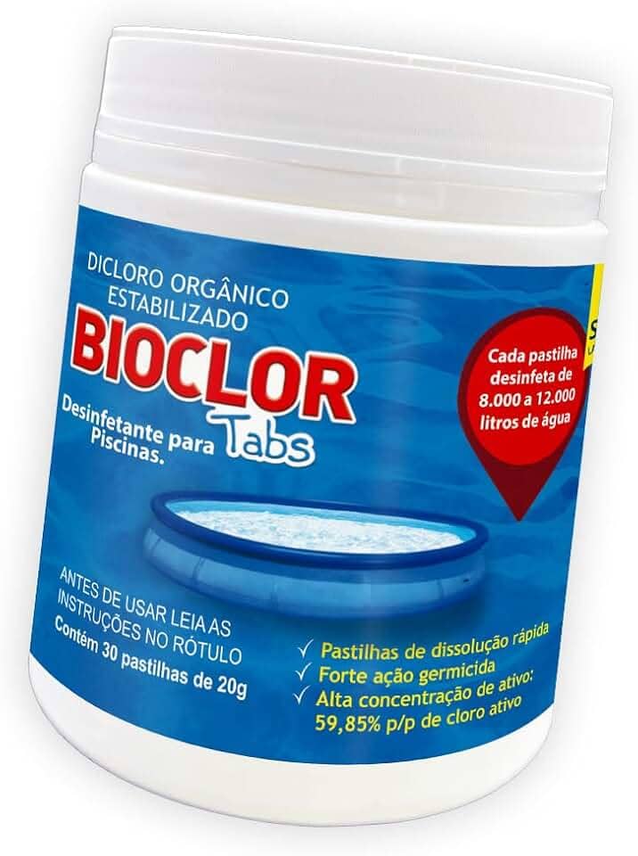 Bioclor 30 Pastilhas Para Manter a Agua da Piscina Limpa