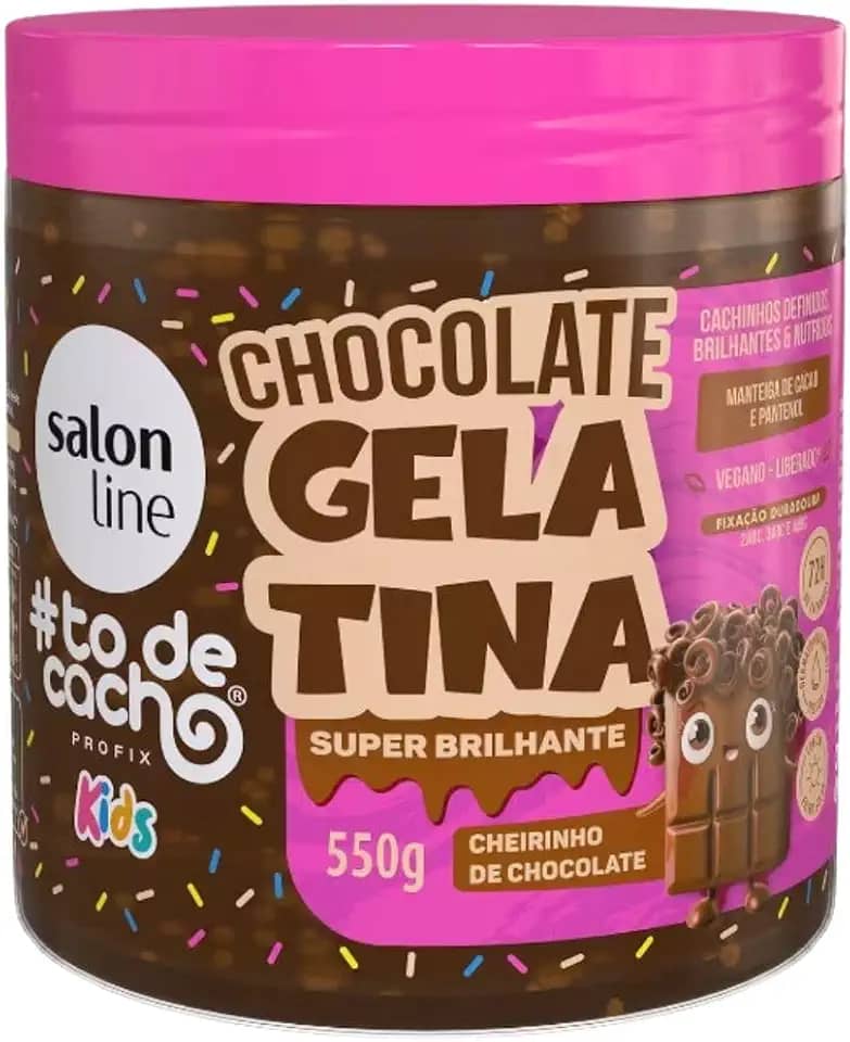 SALON LINE GELATINA TODECACHO KIDS CHOCOLATE BRILHO 550G