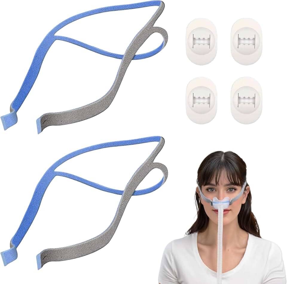 Pacote Com 2 Unidades De Almofadas Nasais Resmed Airfit P10 Para Máscara Cpap, Alça Reposição Capacete, Design Macio E Elástico, Comprimento Ajustável Um Sono Confortável, Compatível