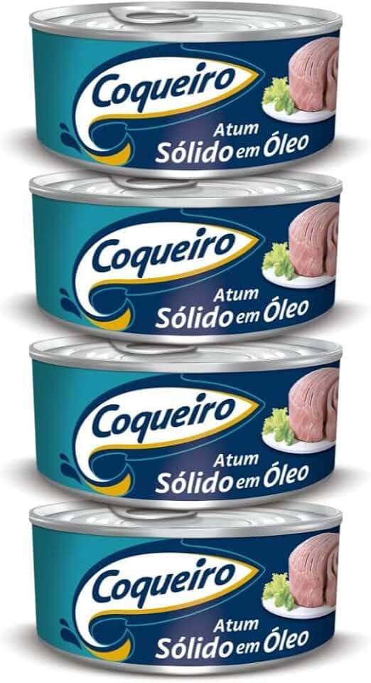 Kit 4 Latas Atum Coqueiro Sólido em Óleo 170g