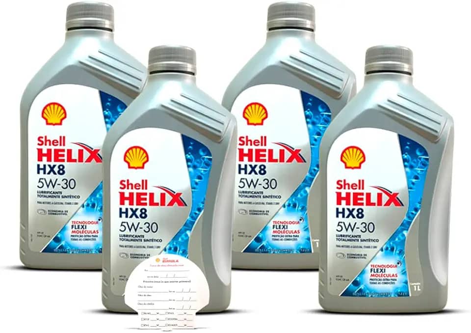 Kit 4 Litros Oleo Shell Helix Hx8 5W-30 API SP Sintetico