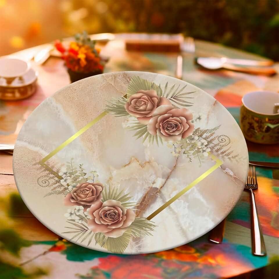 Capa Para Sousplat Jogo Americano de Flores Floral Microfibra 35cm Unidade (SFLS0003)