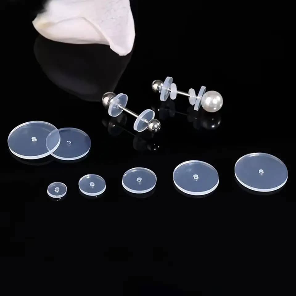 50 Peças De Silicone Para Brincos, Discos Estabilizadores Transparentes Piercings, Cicatrização Que Não Puxam, Adesivos Suporte Lóbulos Orelha 5 Mm (5 Mm)