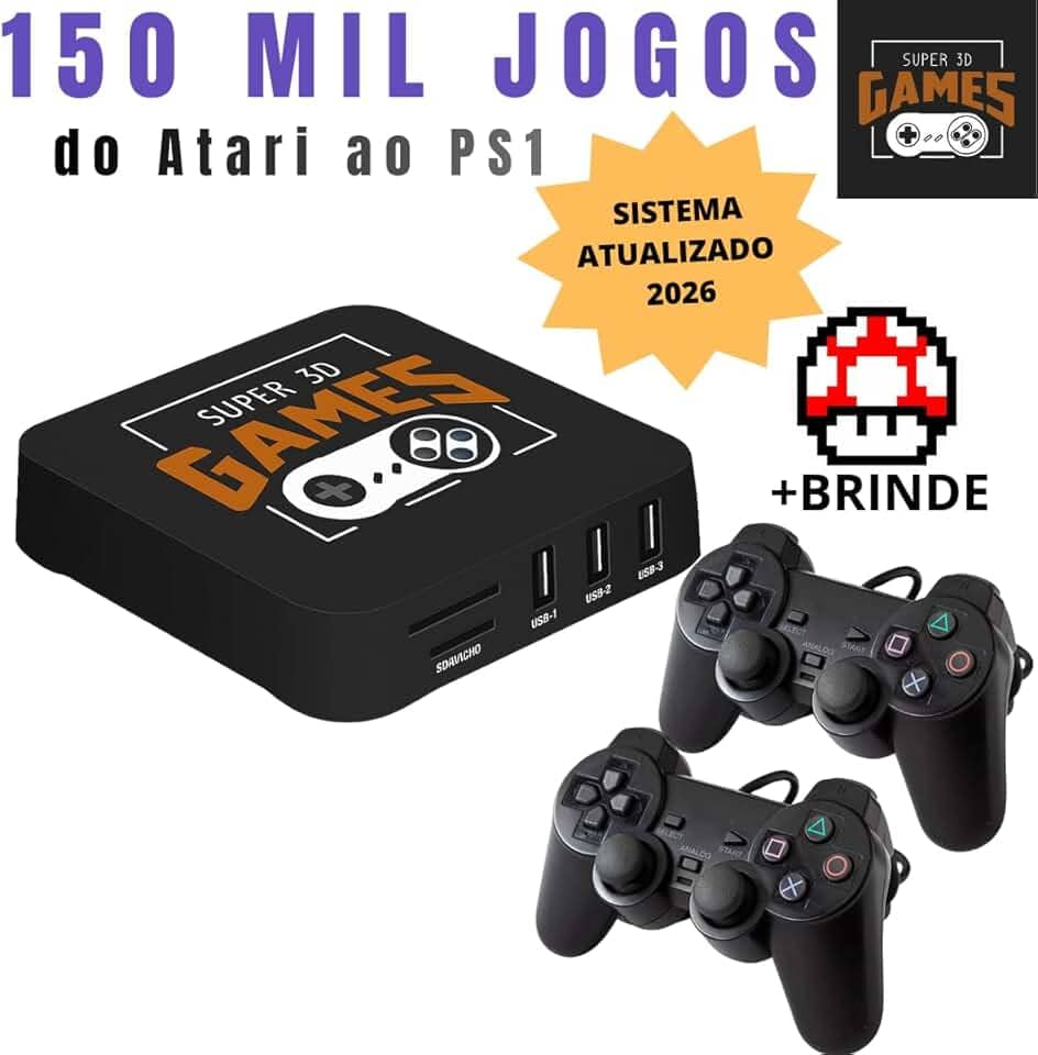 Mini Console Retro Super 3D Games com 150 mil jogos + 2 Controles - Super 3D Games [video game] [video game]