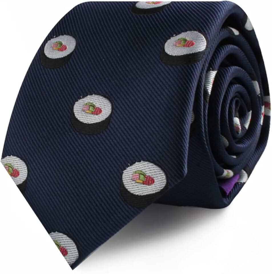 Gravatas para alimentos e bebidas | Gravatas especiais para homens | Gravatas skinny tecidas | Presente para colega de trabalho