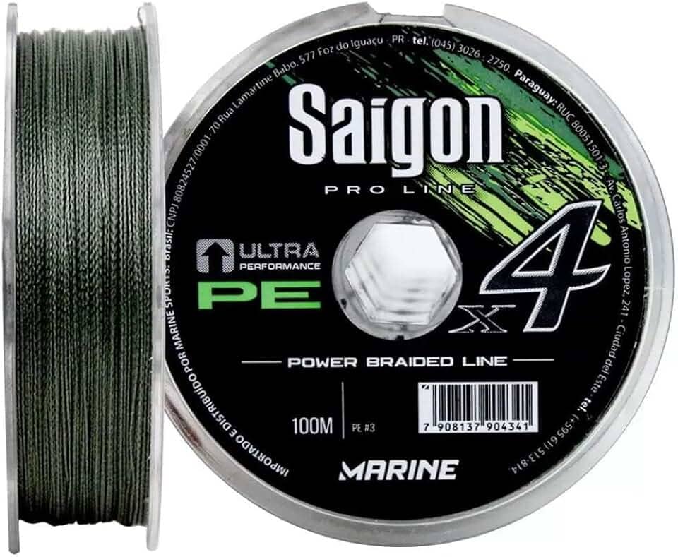 Linha Multifilamento Saigon X4 Verde 45Lbs 0,33mm 100m Marine Sports