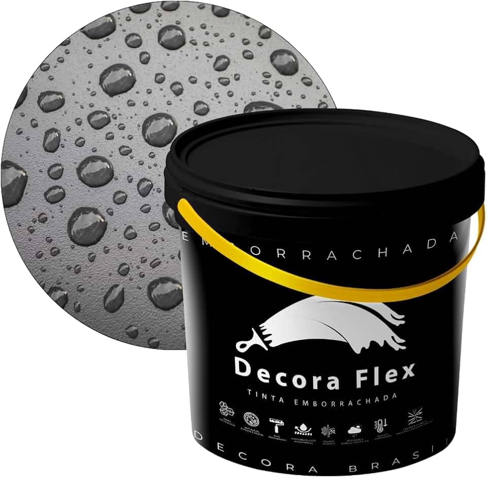 Tinta Emborrachada Decora Flex Decora Brasil Resistente a Agua 1 Litro (Preto)
