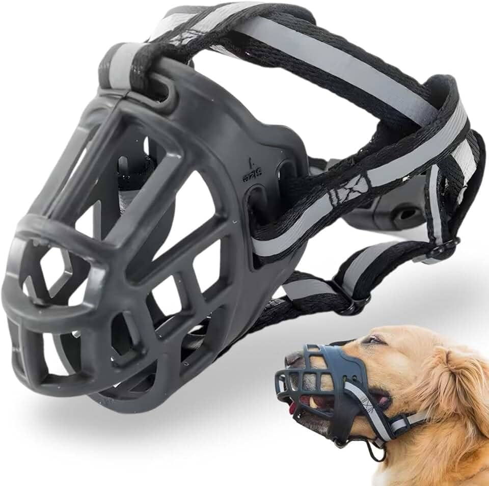 Focinheira Reforçada Silicone Ajustável Para Cachorros Todos Os Portes Bacon Born Pet (1)