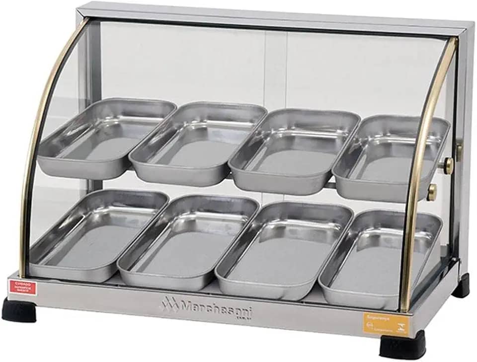 Estufa Curva Dupla, 8 Bandejas, 220V, Marchesoni Ouro, Inox