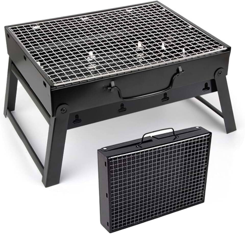 Mini Churrasqueira Portátil Prática Com Pernas Dobráveis