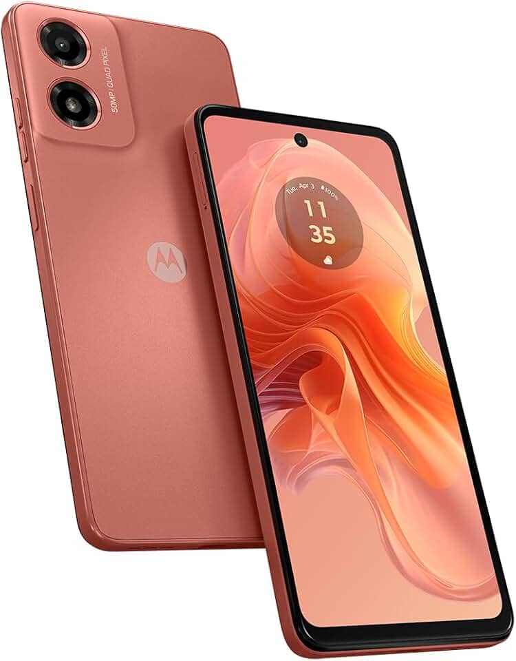 Smartphone Motorola Moto g04s - 128GB 8GB (4GB RAM+4GB Ram Boost) AI Camera 16MP sensor FPS lateral Coral