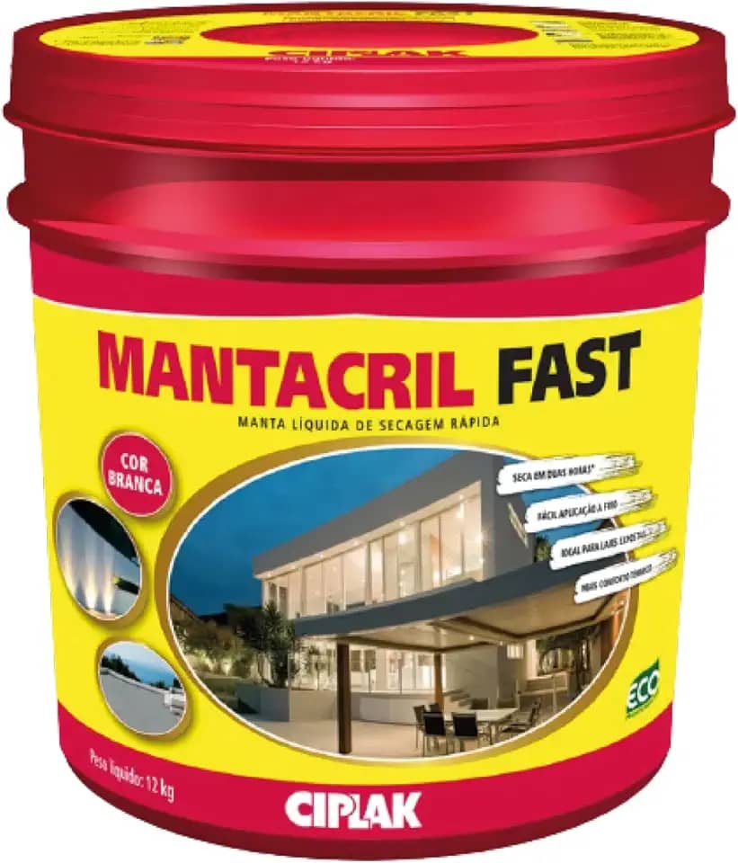 CIPLAK MANTACRIL FAST - Manta Líquida Impermeabilizante - Evita infiltrações - Balde 12kg