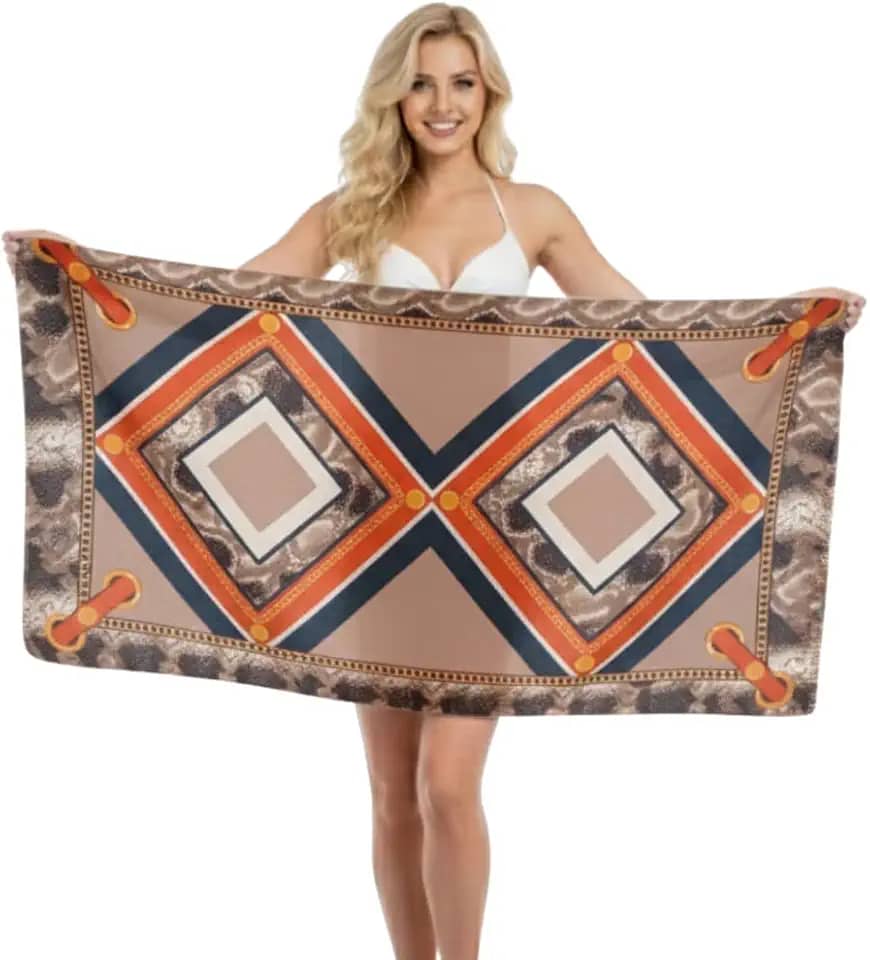 Canga Praia Animal Print com Estampa Selaria, Tecido Leve e Macio, Tons Terrosos, 90x180 cm