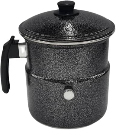 Leiteira, Fervedor de Leite com Apito 2,0L cinza craqueado.