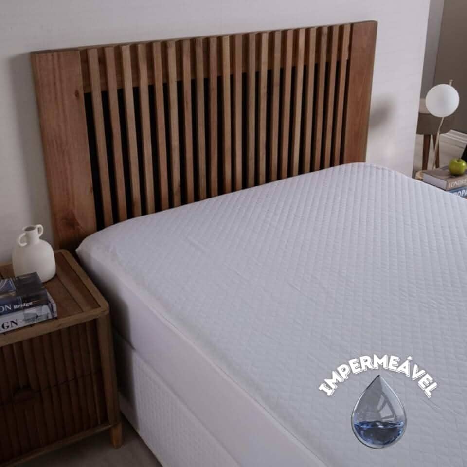Capa De Colchão Impermeável Matelado Solteiro, Casal, Queen e King Branco Para Quartos e Hotéis (Solteiro)