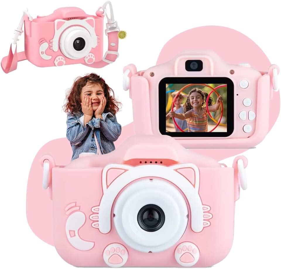 Câmera Infantil Digital Filmadora Infantil Maquina Fotográfica Infantil Fotografa E Filma Tira Foto De Verdade (Rosa)
