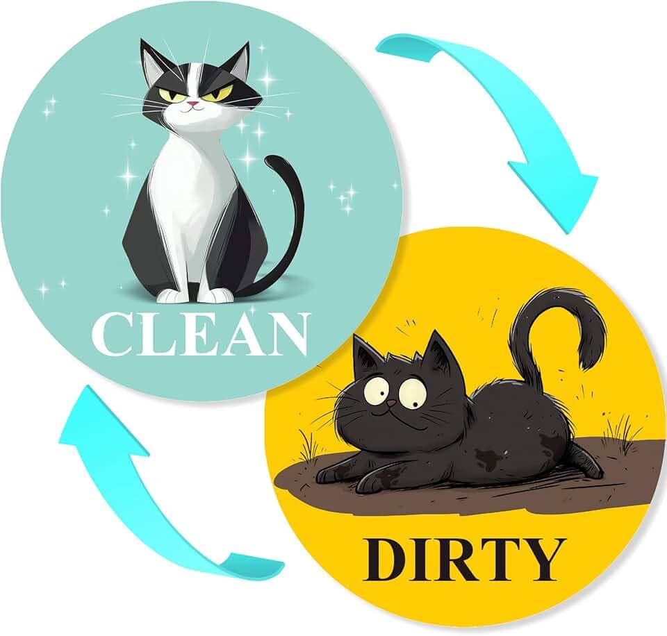 DIFIT Ímã de lava-louças, sinal limpo e sujo, ímã reversível para máquina de lavar louça, ímã de máquina de lavar louça, durável e resistente à água para cozinha, geladeira, lavanderia, máquina de