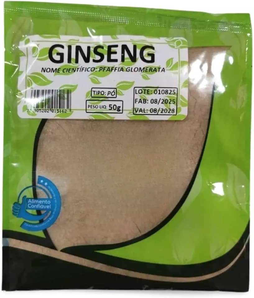 Chá Ginseng em Pó 50g – Natural para Chás e Preparações