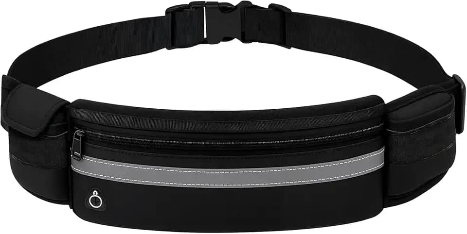 Pochete de Corrida Unissex com Zíper Impermeável e Entrada para Fone – Leve e Ajustável