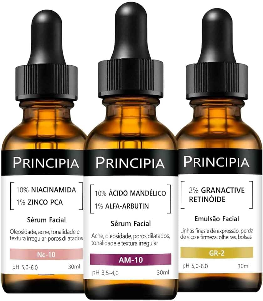 Principia Kit 3 Séruns Niacinamida + Mandélico + Retinóide