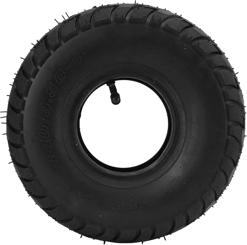 HUIOP Pneu Sem Câmara de Ar de 10 Polegadas 4.10 3.50-4, Pneu Borracha Resistente Com Válvula Dobrada, Absorção Choque, Direção Confortável, para Aplicações Utilitárias