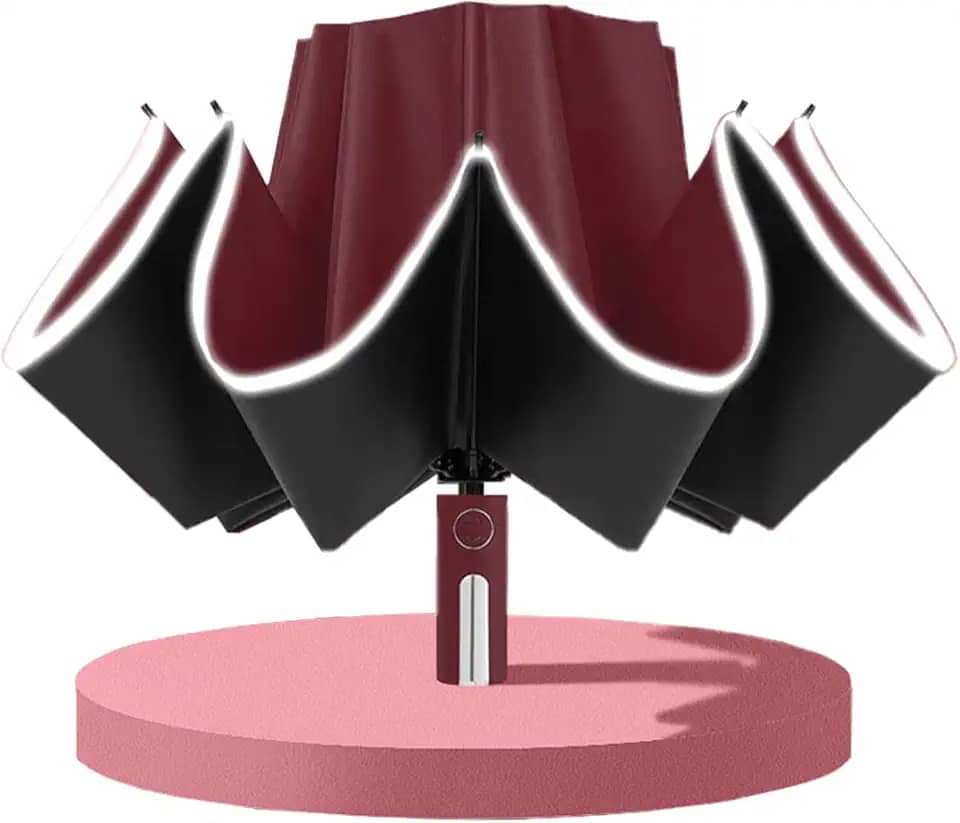 Guarda-chuva totalmente automático Guarda-chuva invertido Proteção solar e contra a chuva em vinil reforçado com 10 suportes