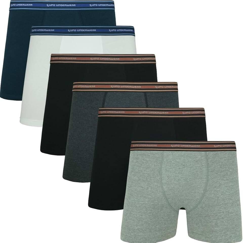 Kit 6 Cueca Boxer Lupo Algodão Hipoalergênica Masculina Adulto