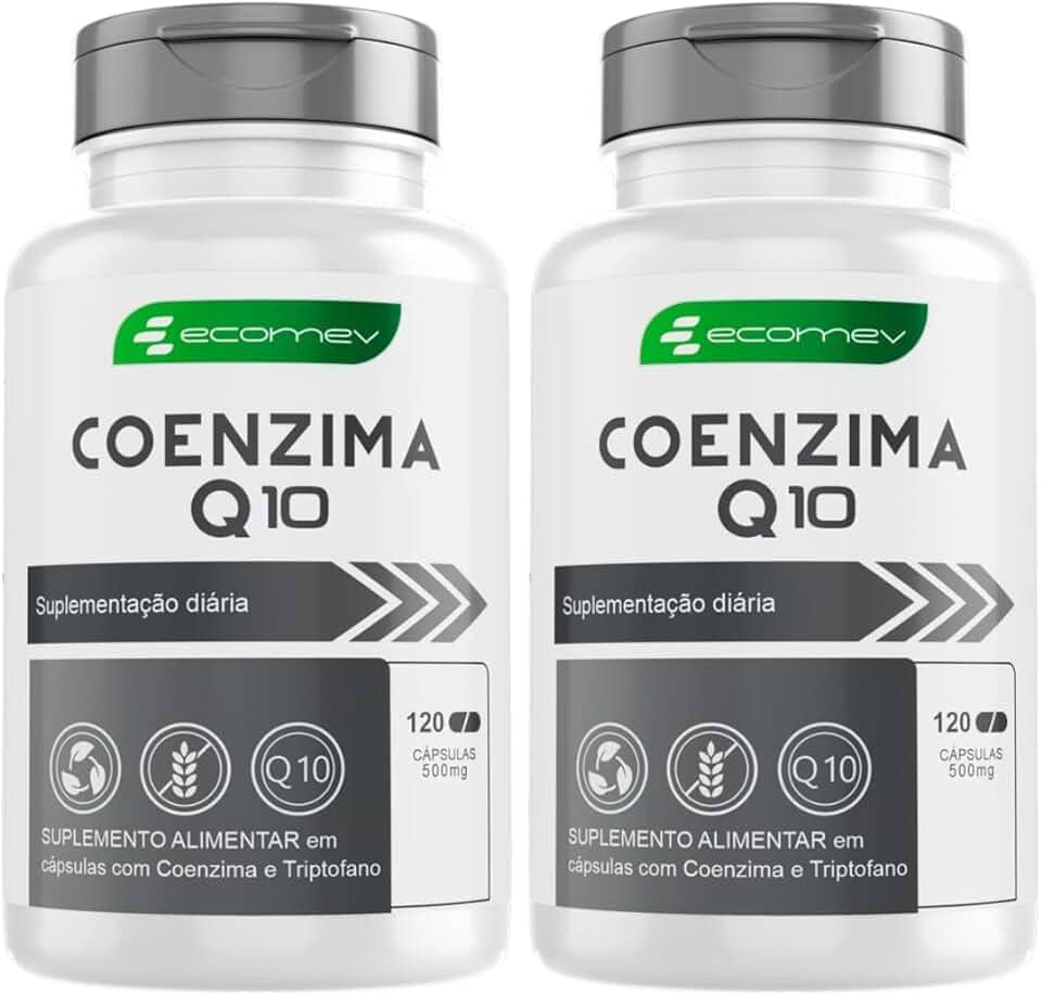 2Un Coenzima Q10 Ubiquinol Puro 500mg Formula Avançada Materia Importada 240Cáps Ecomev