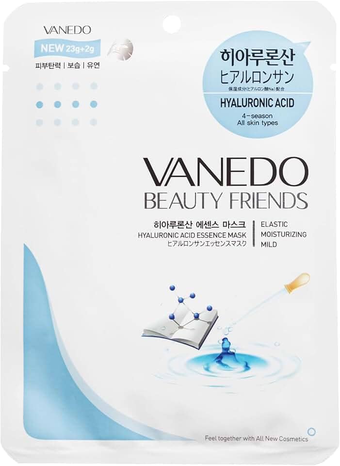 Máscara Hidratante Facial Coreana Beauty Friends - Ácido Hialurônico