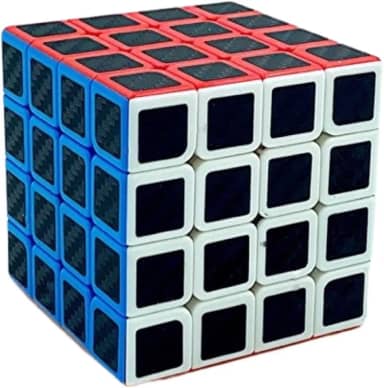 Cubo Mágico 4x4 Carbon Profissional Com Adesivo em Carbono