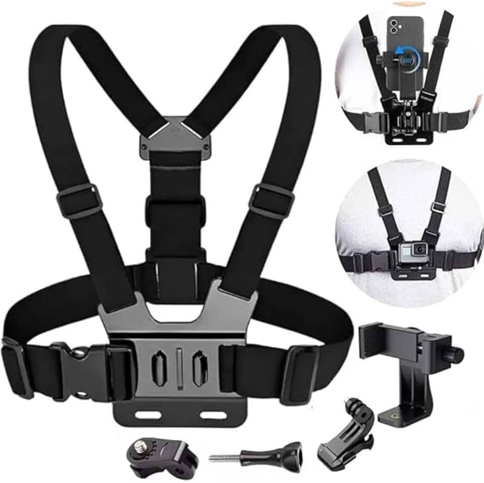 Suporte De Peitoral Para Celular Câmera Gopro Ajustável Expansível Esportivo Moto Bike Peitoral