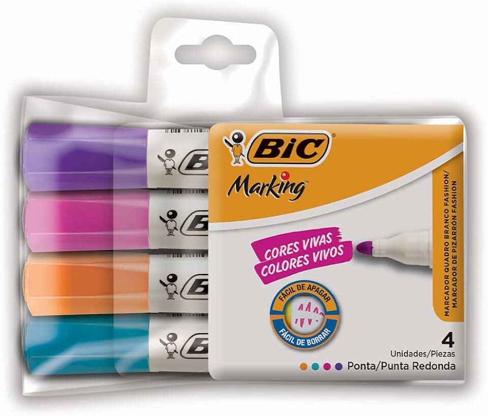 Pincel Marcador de Quadro Branco BIC Markingc/4 cores fashion 930094