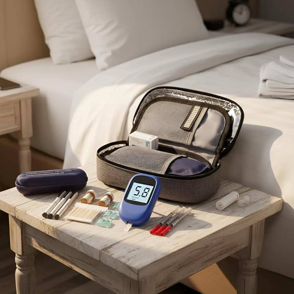 Estojo Case Térmica Para Insulina Medicamento Viagem Portátil C/Bolsa Gel Isolante (Cinza)