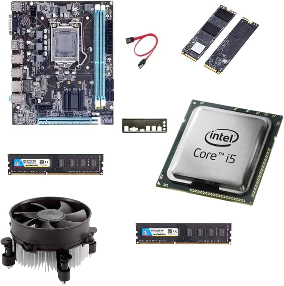 Kit Upgrade - Intel Core i5-3570 + Placa Mae Lga H61 1155 + 16GB Ram DDR3 + NVME 256GB + Windows 11 instalado, além de jogos | Kit Para Montar PC GAMER de Entrada