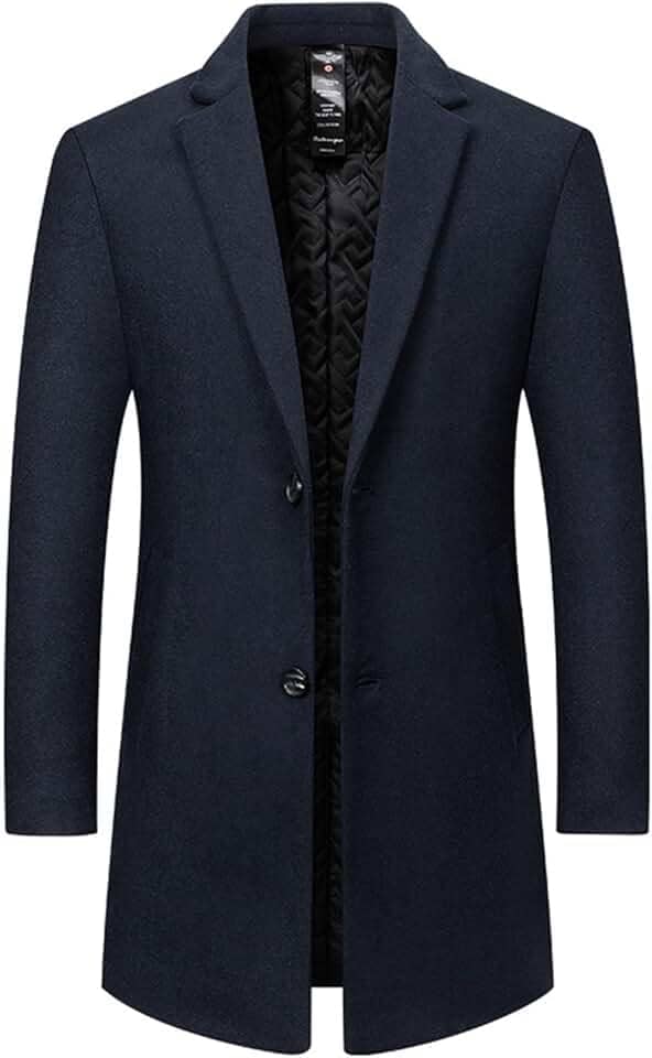 Blazer masculino masculino com gola alta forrado com lã de ovelha para trabalho modesto, longo, básico, inverno, outono, 2025
