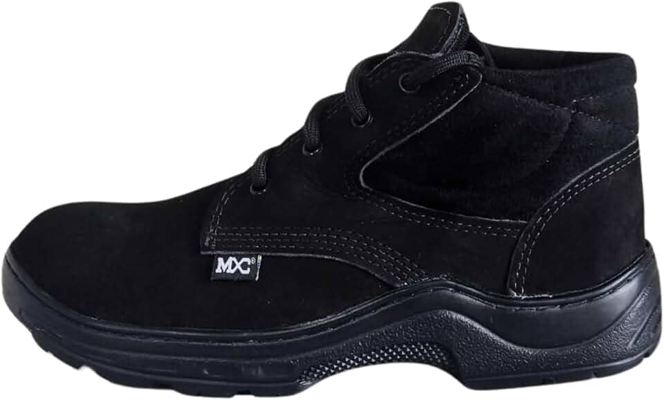 Coturno Botina Bota Couro Legitimo Trabalho EPI Segurança CA Bico PVC Masculino Feminino Unissex MXC BRASIL