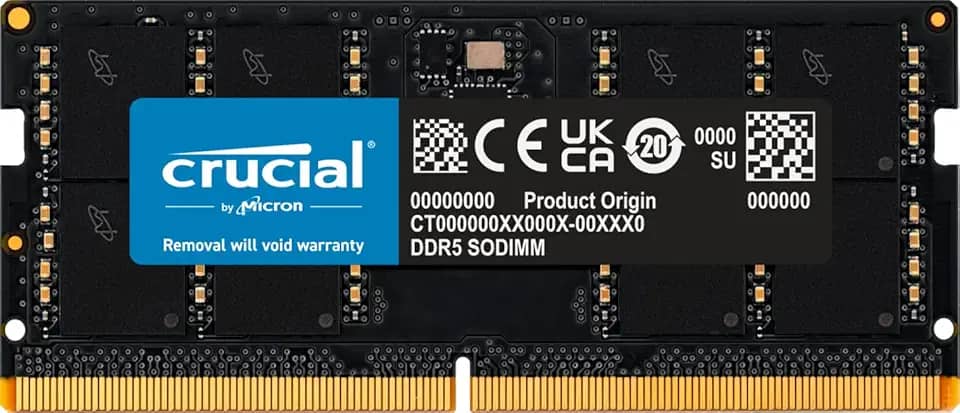 Crucial Memória RAM 16GB DDR5 5200MHz (ou 4800MHz) para laptop CT16G52C42S5 Preto