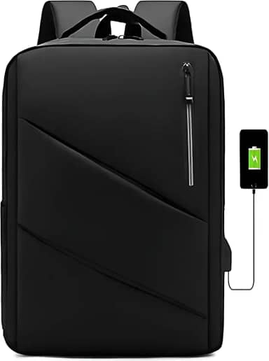 Mochila Executiva Masculina com Compartimento para Notebook 15.6, Saída USB Lateral, Zíper Impermeável, Design Slim e Ergonômico, Ideal para Trabalho e Estudos