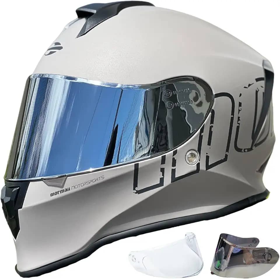 Capacete de Moto Masculino Feminino Mormaii Titanium Fosco Fechado Original Viseira Transparente + Espelhada