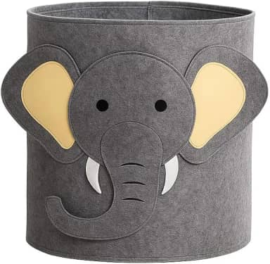 Cesto Organizador Infantil em Poliéster Dobrável Formato Elefante – Ideal para Brinquedos e Roupas