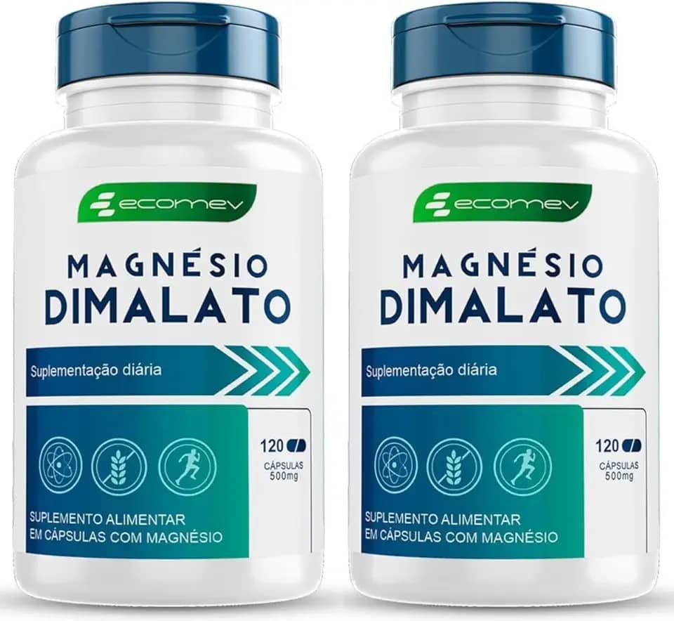 Magnesio Dimalato 500Mg 120 Cápsulas - Ecomev (Kit 2)
